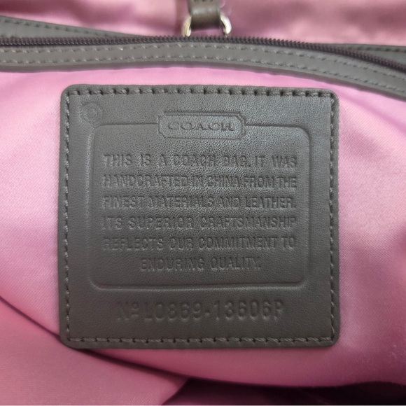 Coach Cream and Gray Signature Shoulder Bag - Picture 2 of 12